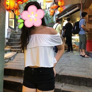 F21 White Off The Shoulder Blouse